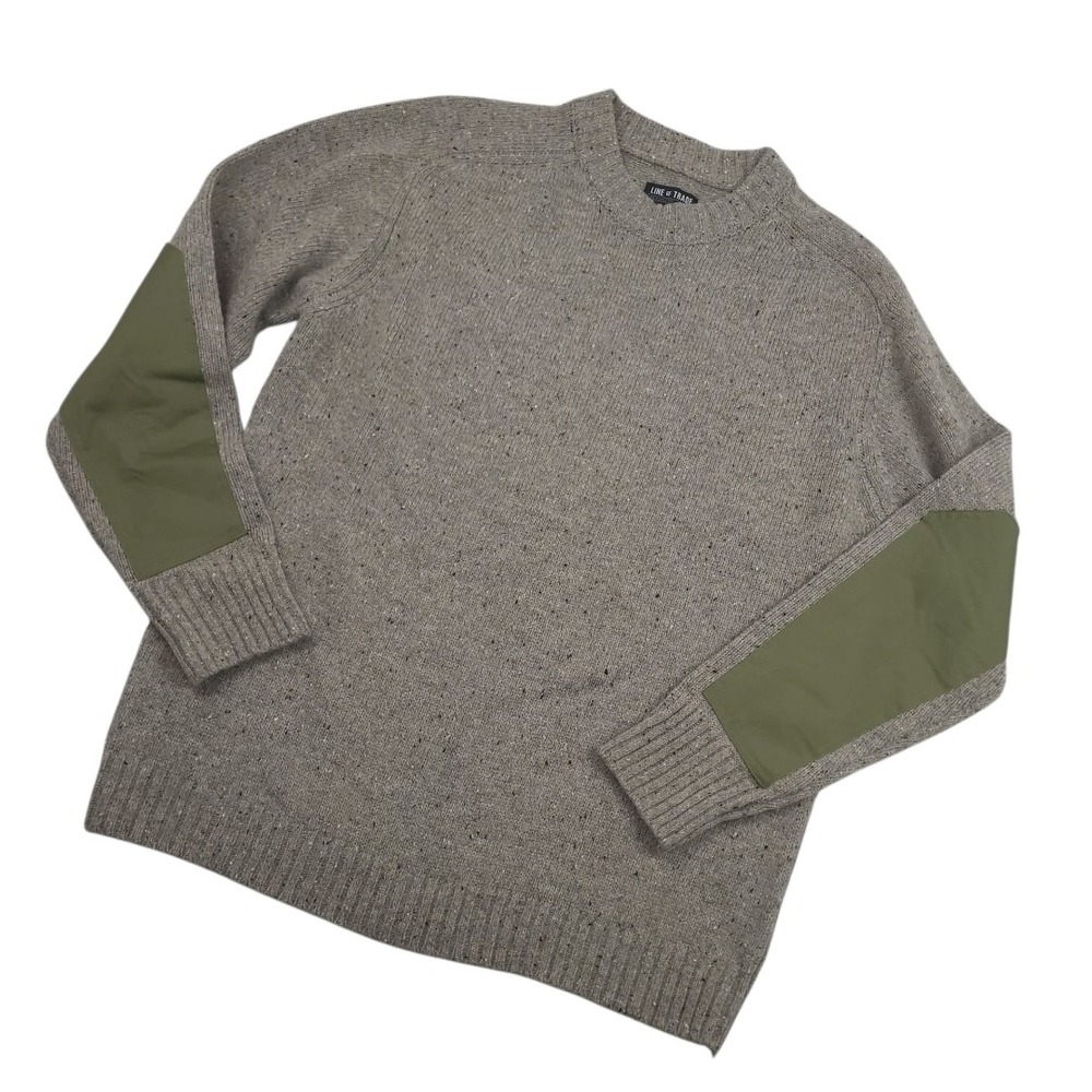 Line Of Trade Mens Donegal Guide Sweater XL Wool Blend Flecked Knit Patches